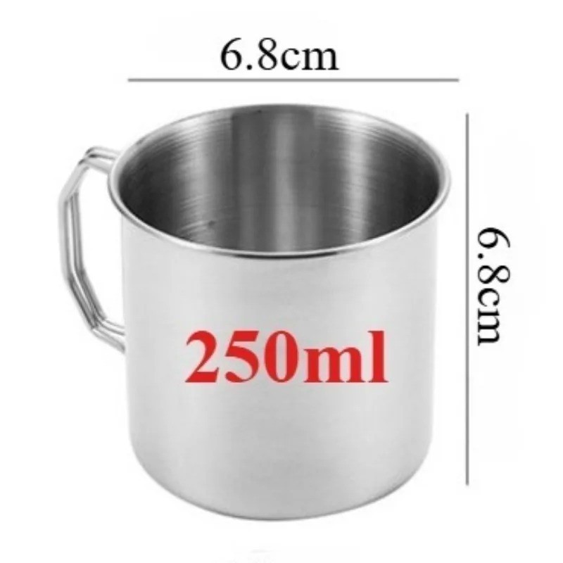 Stainless Steel Camping Cup Portable Mug Foldable Handle