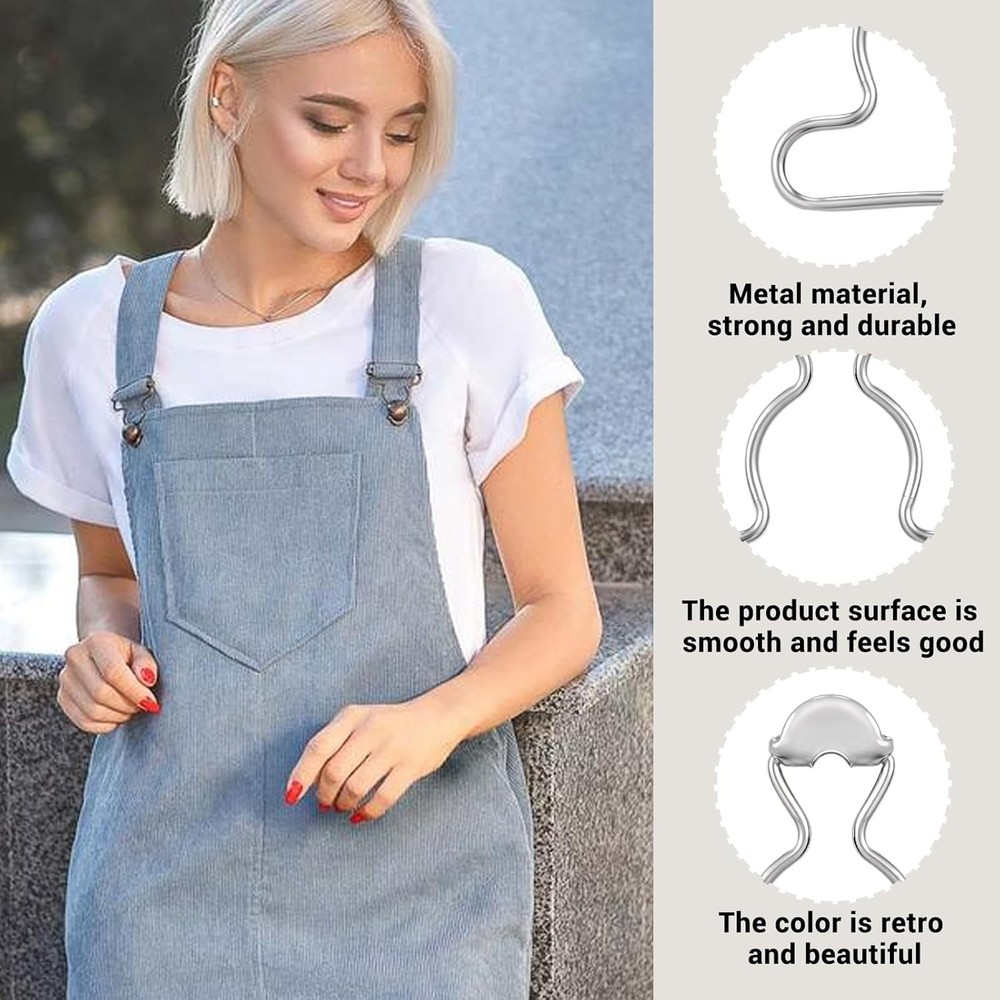 2Pairs Overall Buckles Replacement, Metal No Sew Clasp Replacement,...