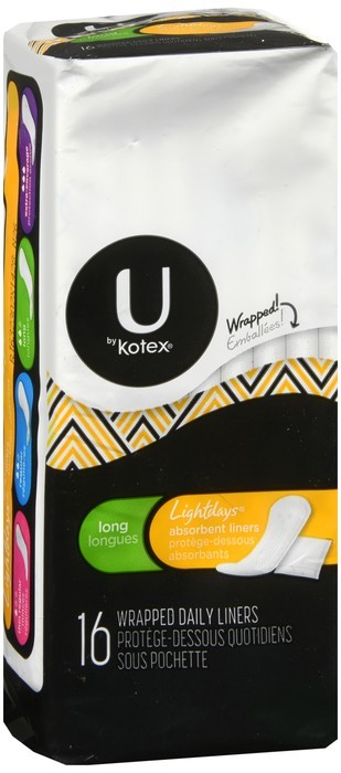 U by Kotex Clean & Secure Liners Long 16 EA