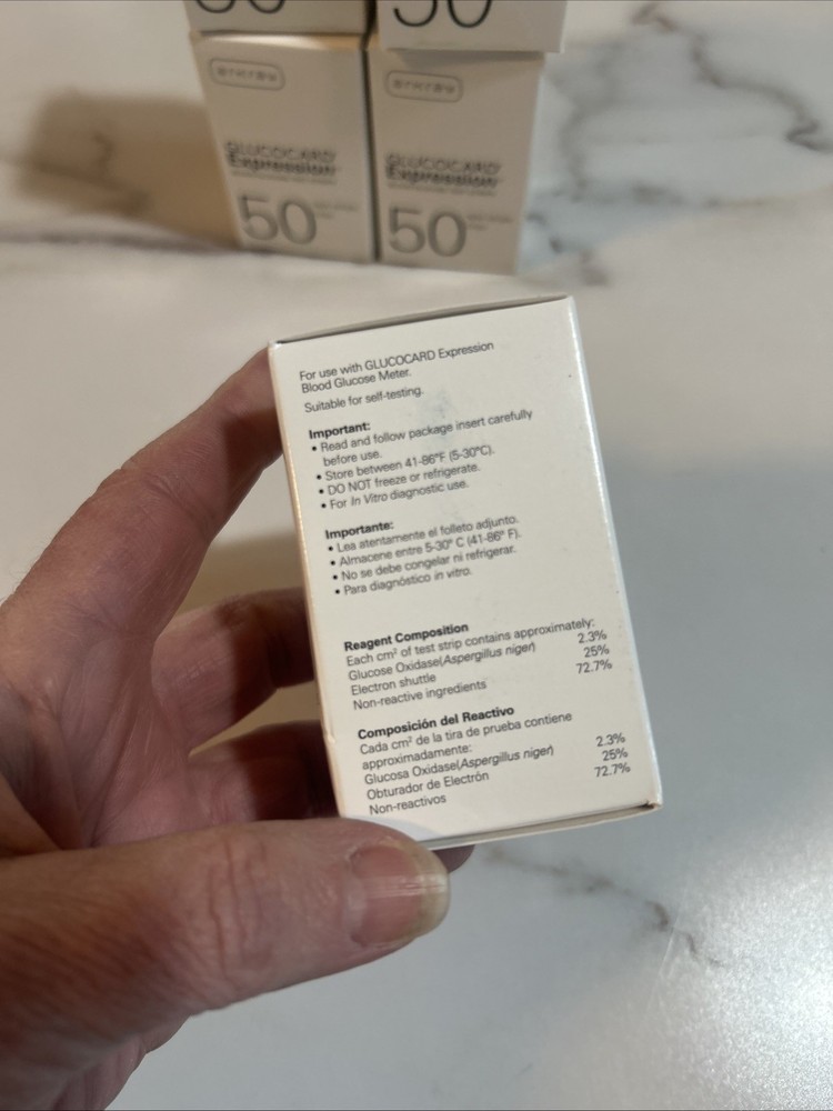 Arkray Glucocard Expression Blood Glucose Test Strips 50 Pack 5 Boxes Exp 2021
