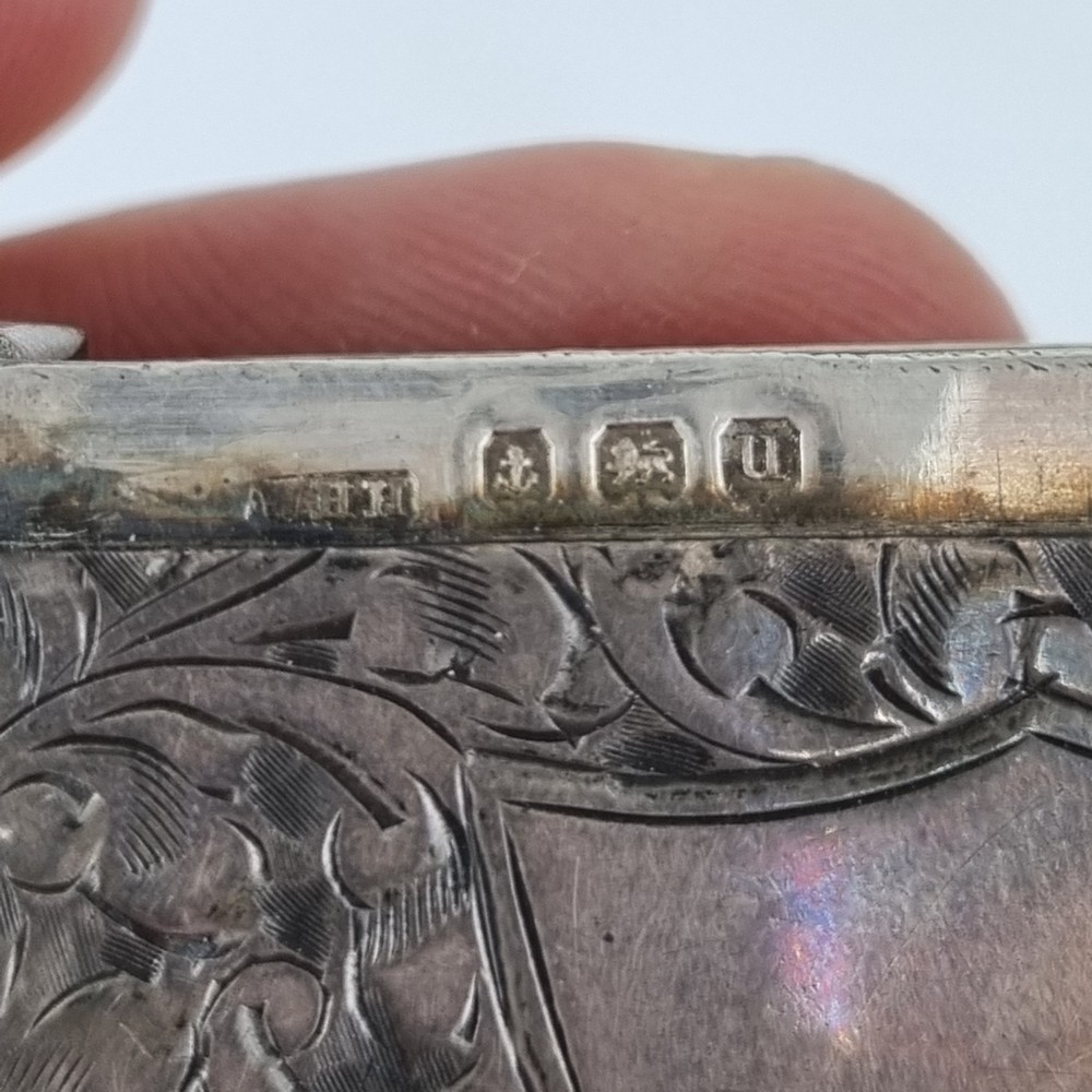Antique Large Solid Silver Vesta Case Birmingham 1919 William Hair Haseler