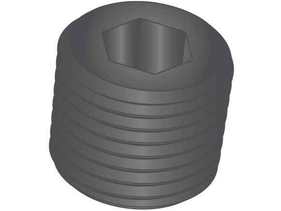 Pipe Plug 1/8 Hex Socket SAE J531 Steel (100 Pieces)