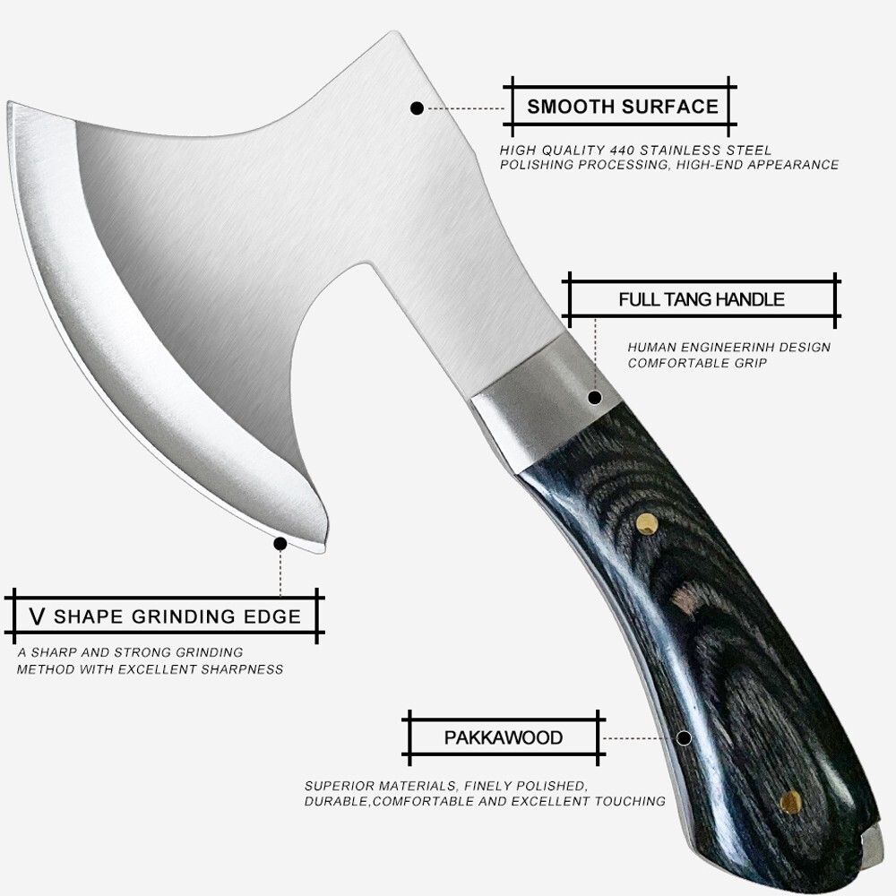 Portable Mini Axe Camping Kitchen Short Handle Hatchet Woodworking Cutting Tool