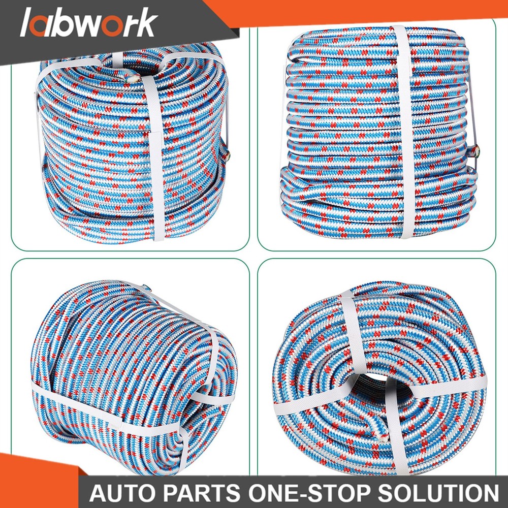 Labwork 1/2"×100' 16 Strand Braided Nylon Polyester Arborist Tree Rope