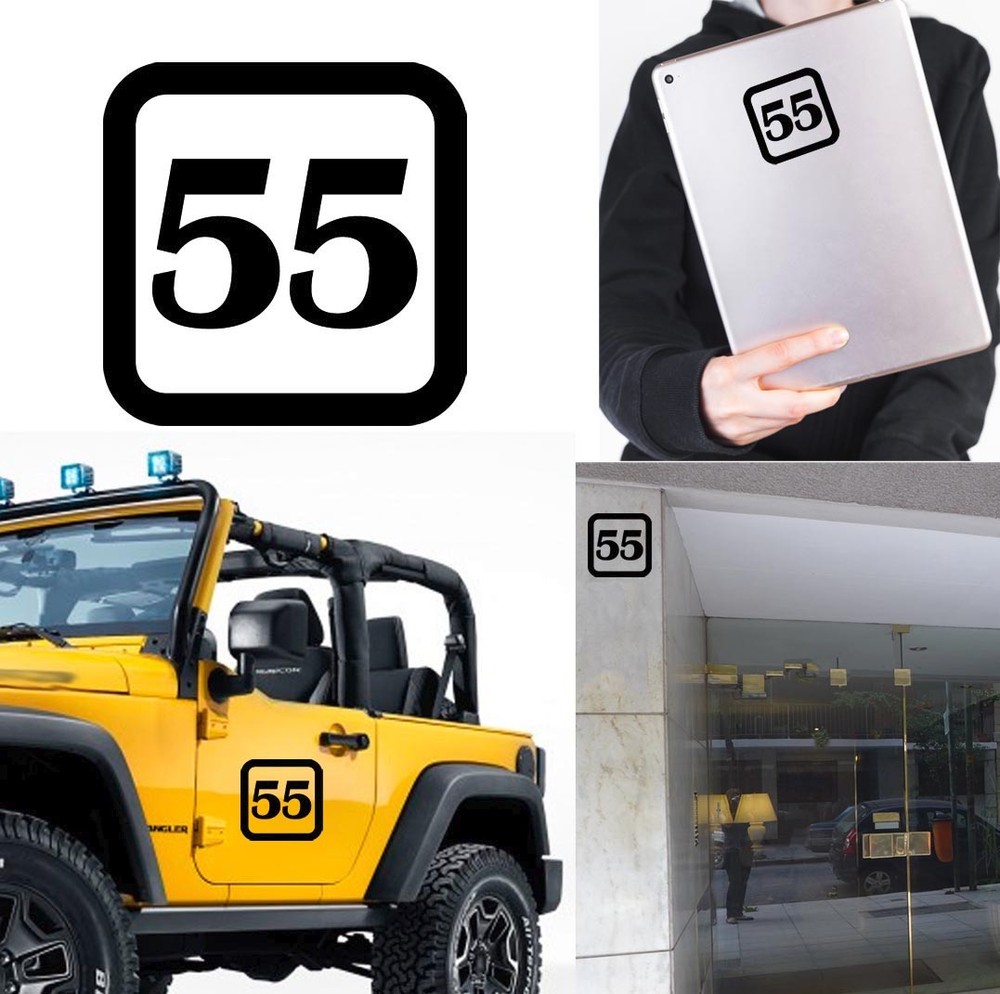 Sticker Vinyl Number 55 Version v1sq