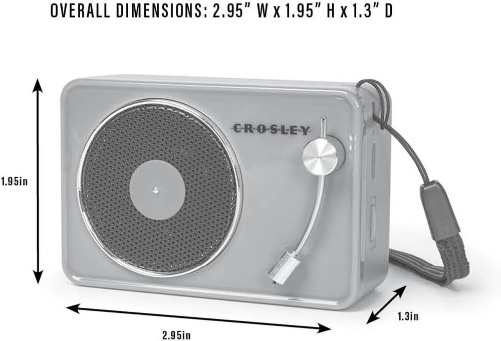CR3029A-WH Portable Mini Turntable Bluetooth Speaker, White
