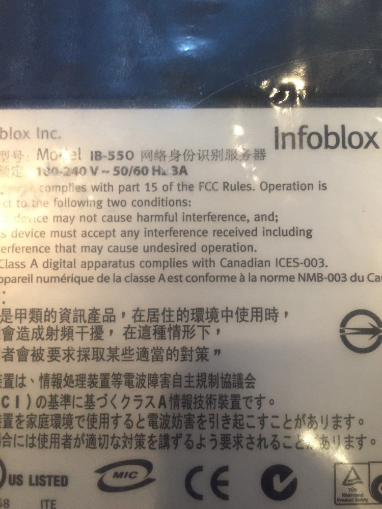 Infoblox IB-550-Network Services Appliance/New Sealed