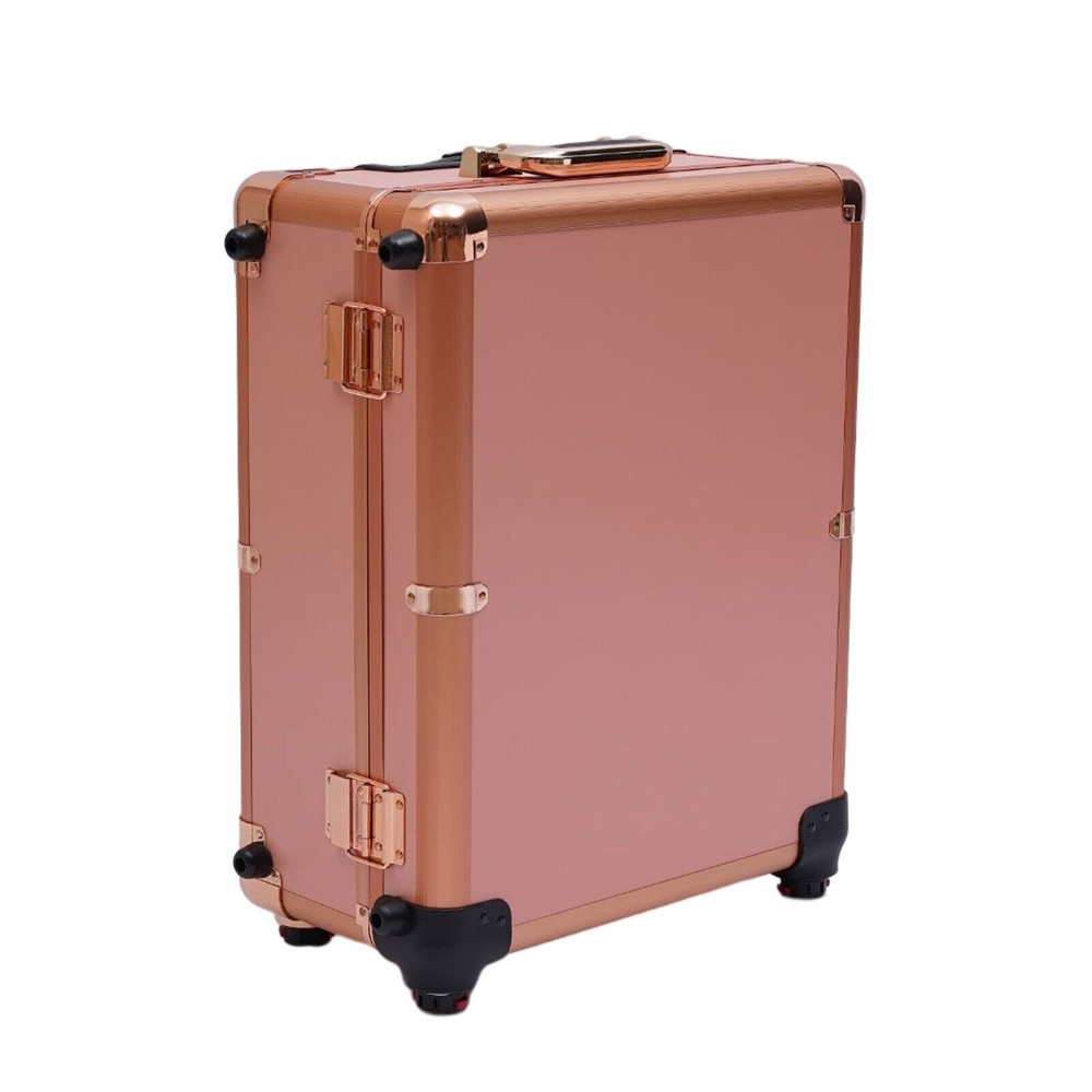 3-Tier Rolling Makeup Train Case LED Cosmetic Trolley Makeups Organizer + Mirror