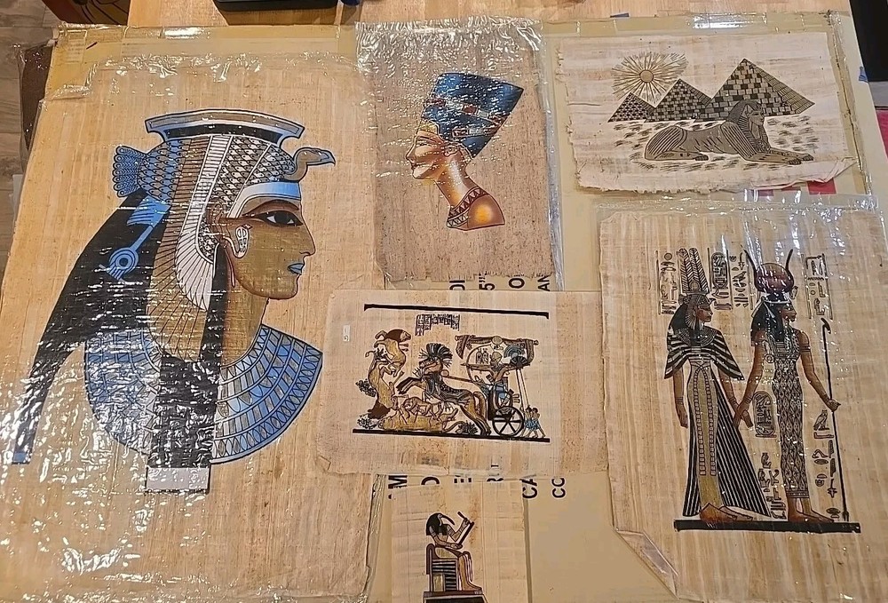  Hand painted Egyptian papyrus