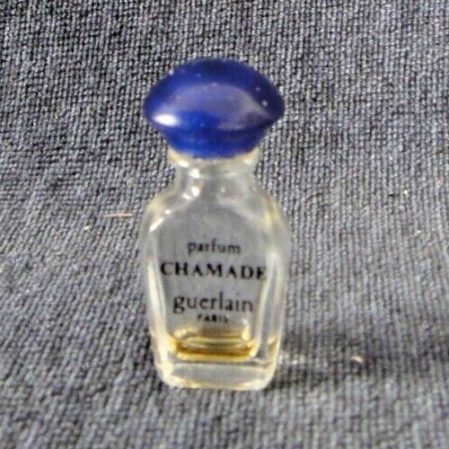 Vintage Mini Parfum Chamade Guerlain Blue Top Perfume Bottle