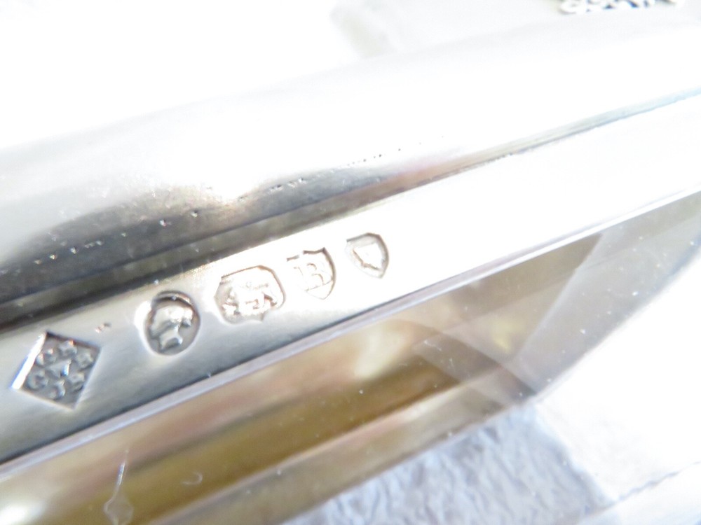 Gorgeous victorian english sterling silver & crystal 2 rectangular boxes London