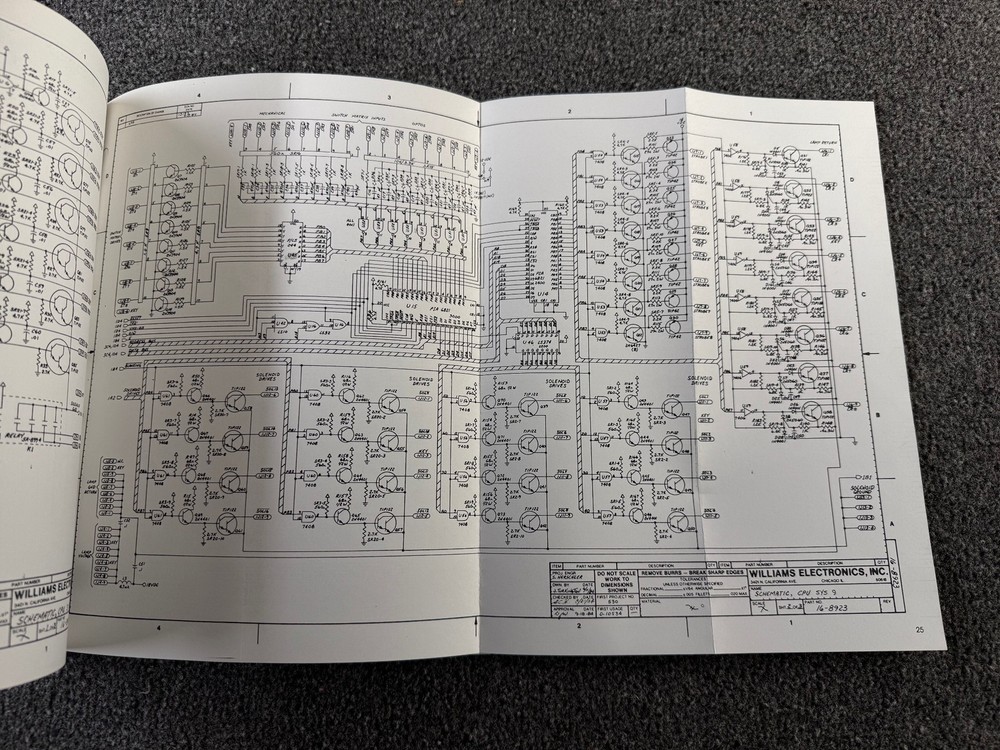 Williams Space Shuttle Pinball Machine Manual Schematics