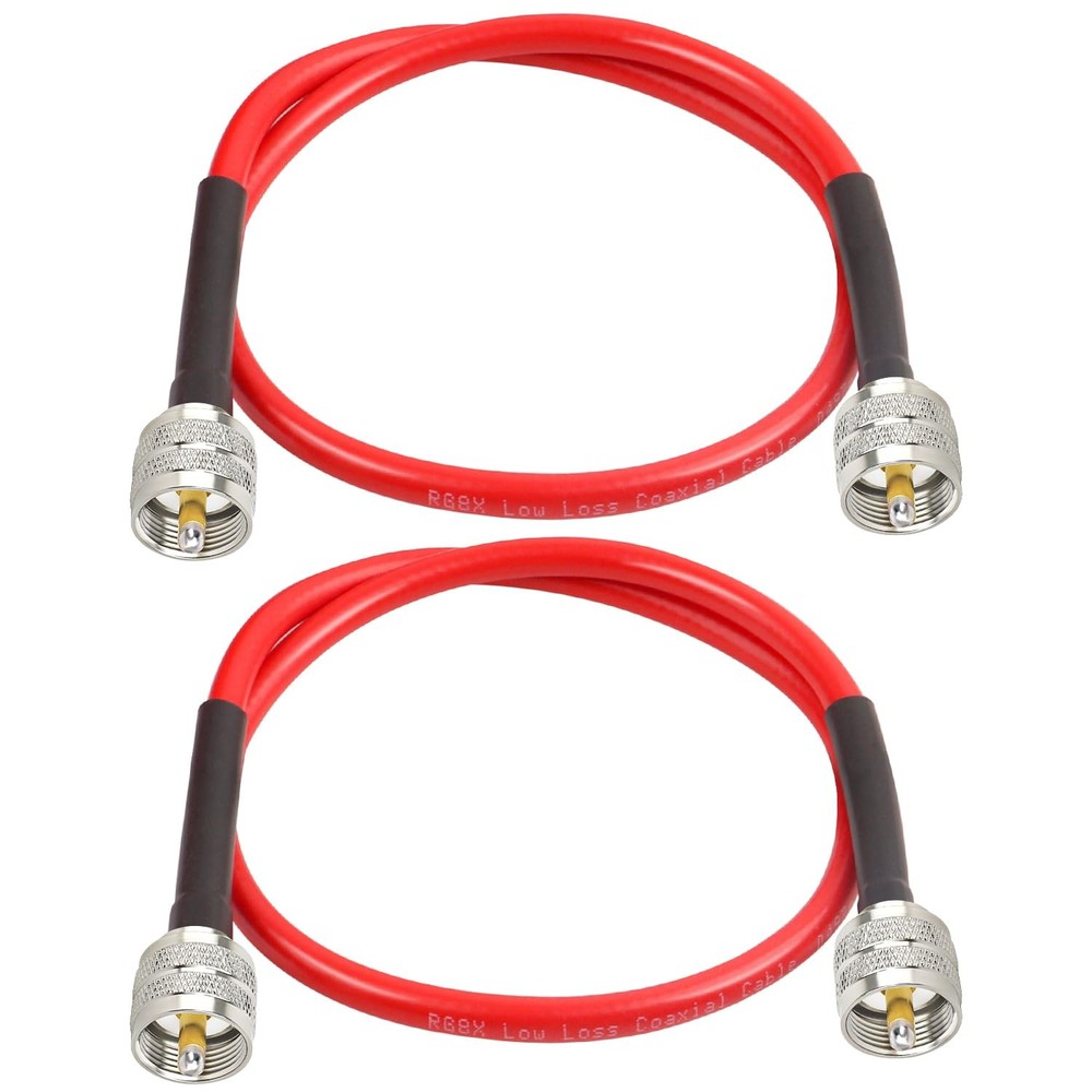 RG8x Jumper Cable 2ft2 Pack PL259 Jumper CableCB Coax Cable 50 Ohm