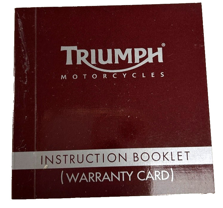 Triumph Instructions Booklet and Warranty