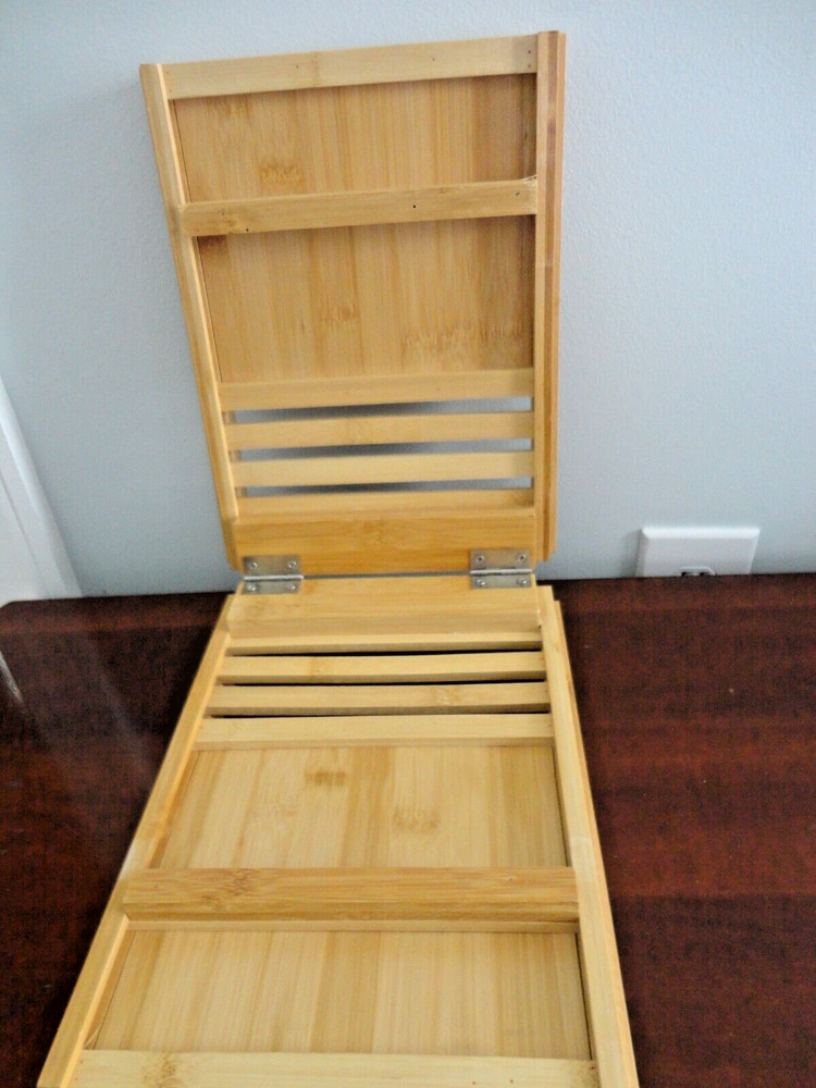 BAMBOO CADDY TRAY FOLDABLE MULTIPURPOSE BATHTUB TRAY OR KITCHEN TRAY