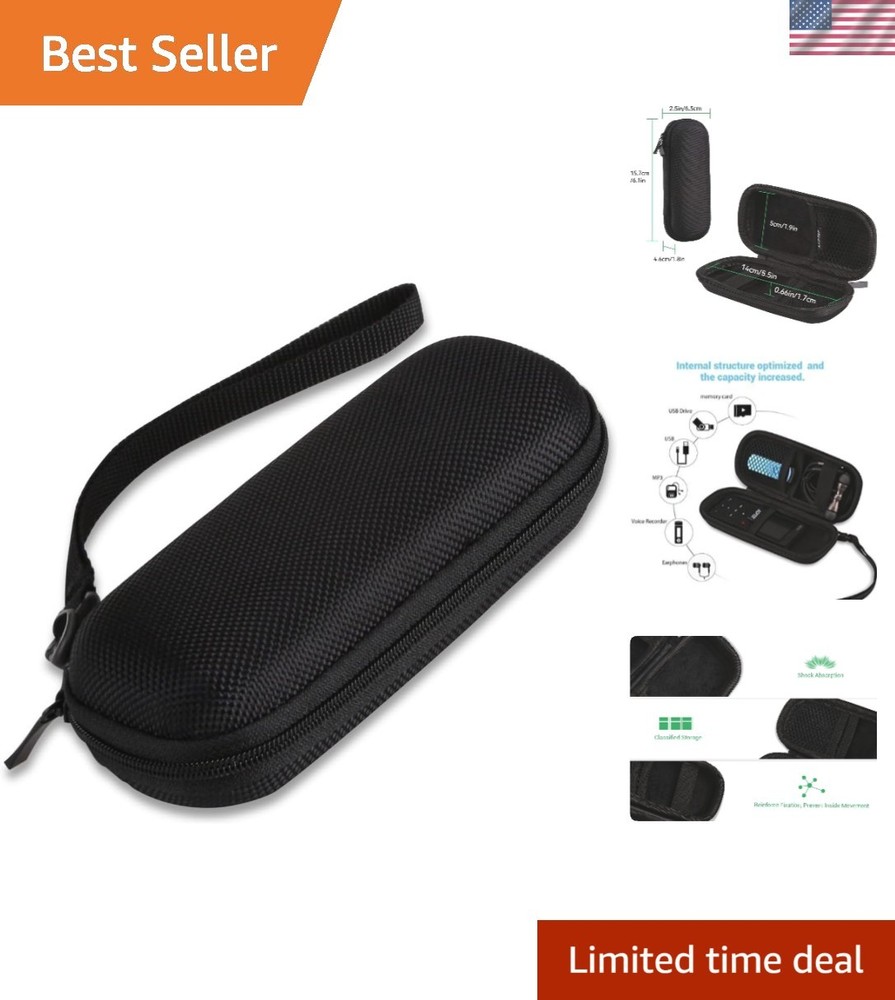 Portable Black Hard Case for Digital Recorders & Accessories - Scratch-Resistant