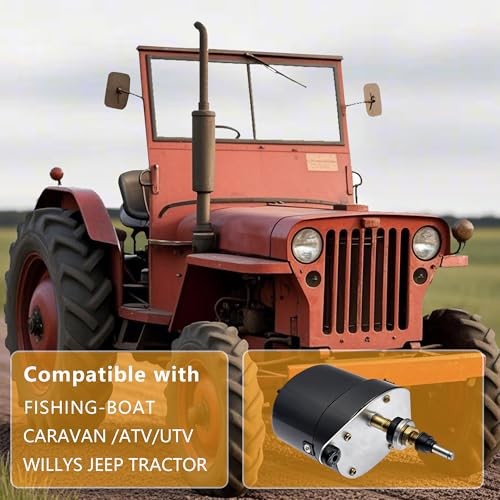 12V Universal Windscreen Wiper Motor Compatible with Willys Tractor