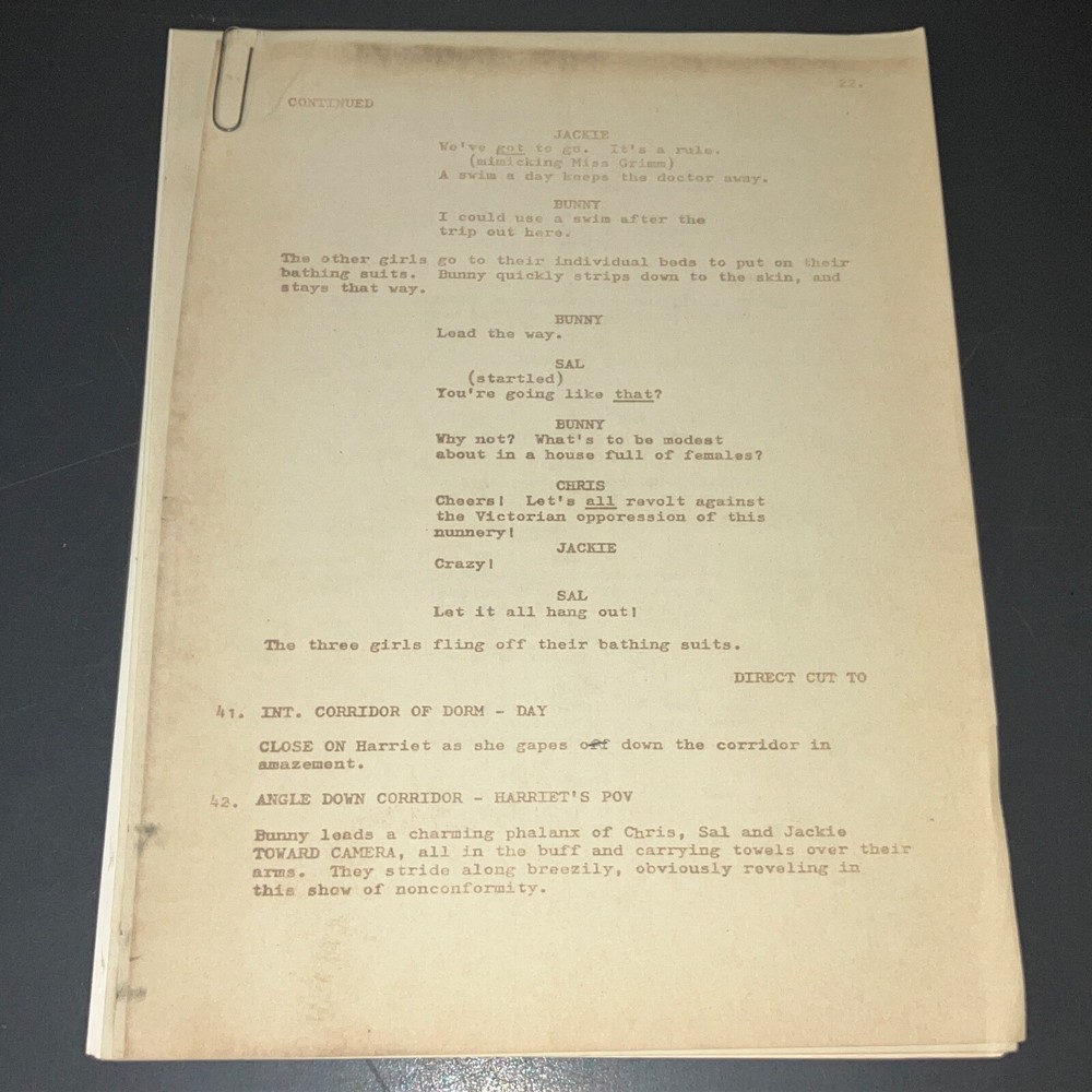 BUNNY CAPER (2/7/73) Jack Arnold Dir. / Early Title Draft + Hand-Typed Pgs +COA!