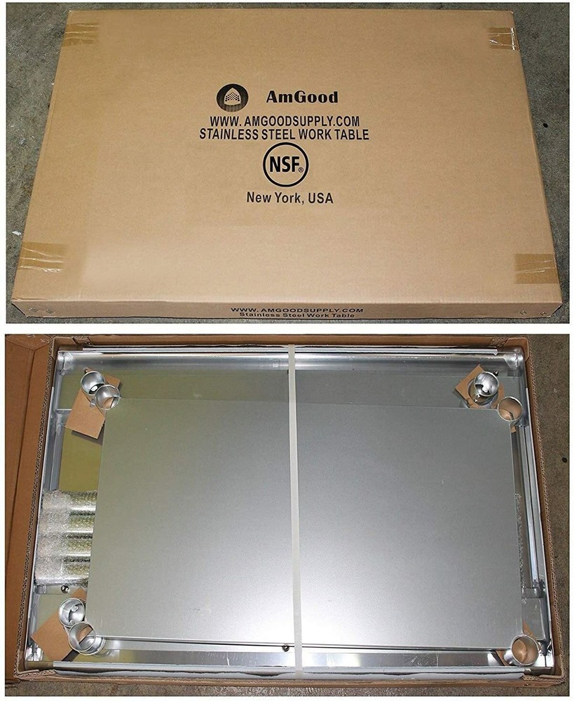 18" X 48" Stainless Steel Work Table With Galvanized Undershelf