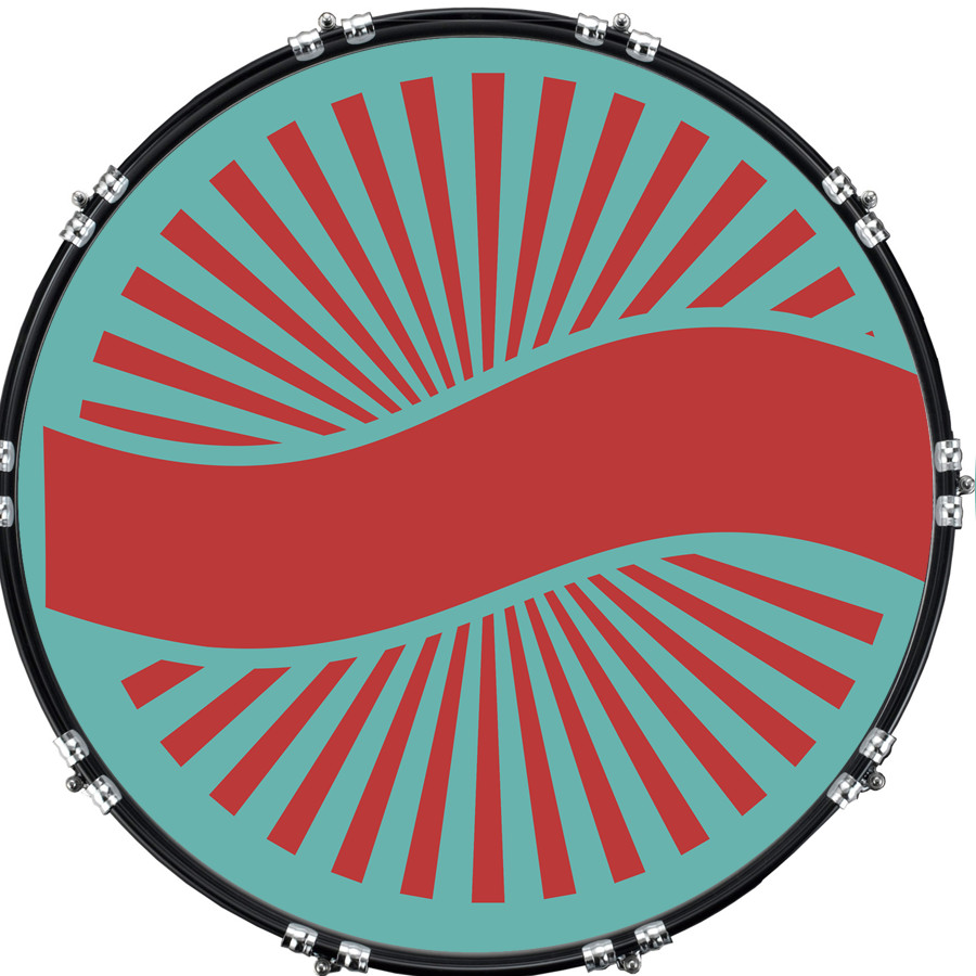 Aquarian 22" Kick Bass Drum Head Graphical Image Front Skin Label 1
