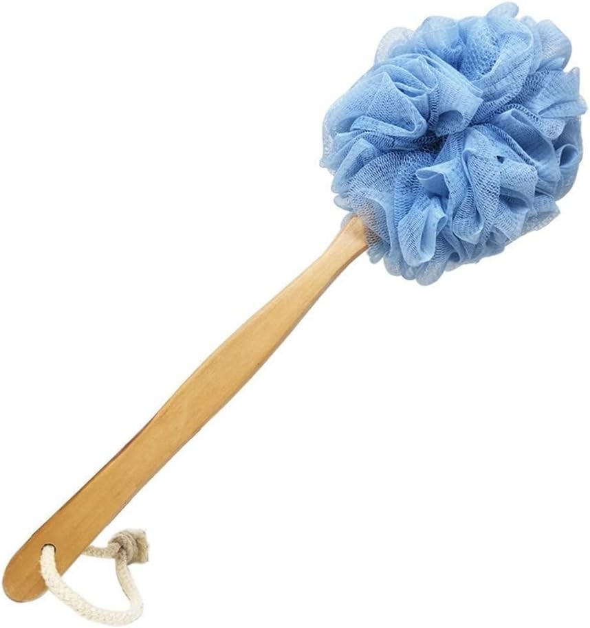 Long Handle Exfoliating Back Scrubber with Loofah Sponge for Shower Use
