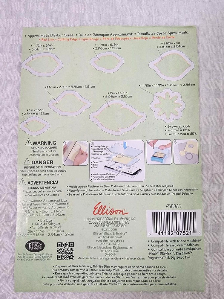 Sizzix POINSETTIA Susan's Garden - 7 Thinlits Dies, flower - NEW!