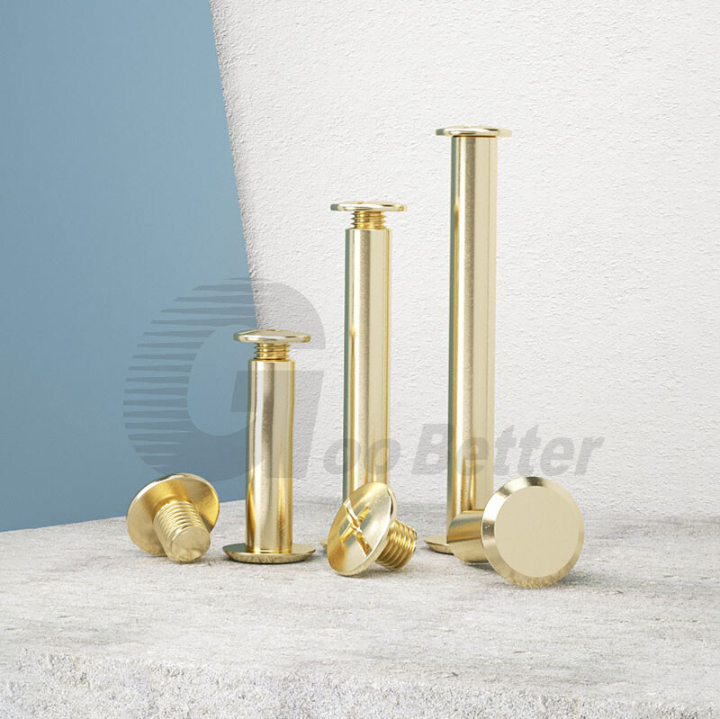 M5 Belt Screws Chicago Screws Leather Craft Stud Bind Rivet Copper Plating