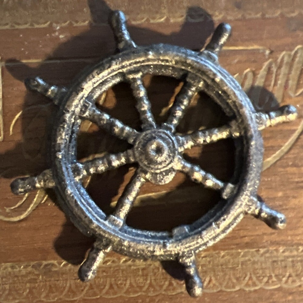 Cast Iron Bottle Opener Ships Wheel Nautical Theme BarWare