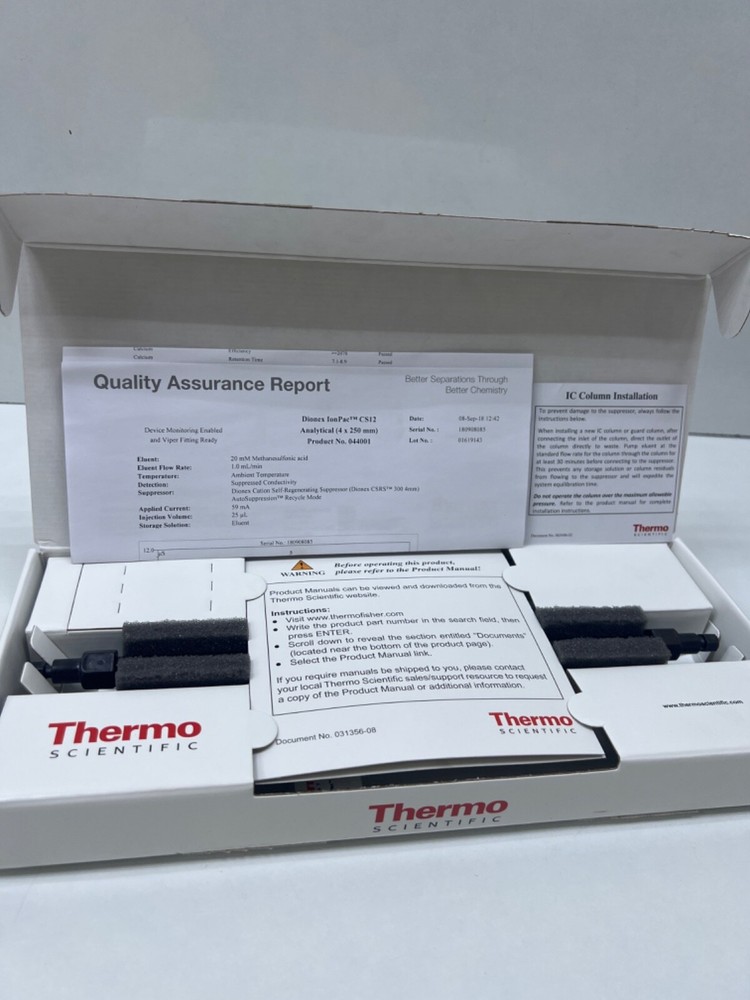 Thermo 044001 Dionex IonPac CS12 RFIC 4 x 250mm Analytical Column