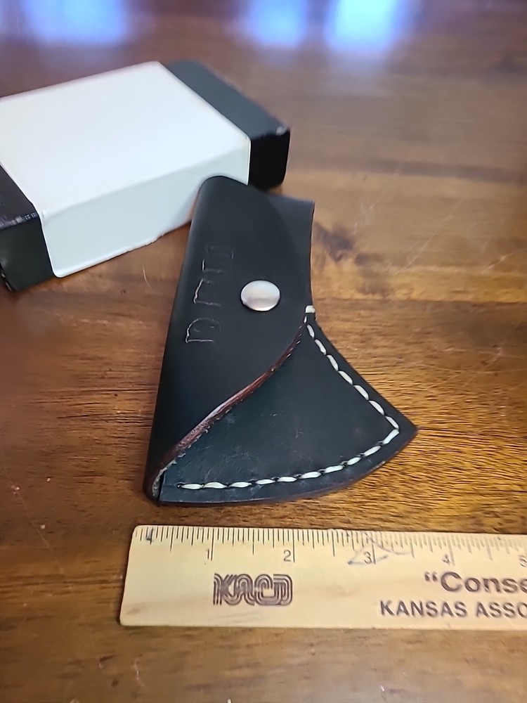 Black Leather Hatchet Sheath Blade Cover Durable Monogram DFM