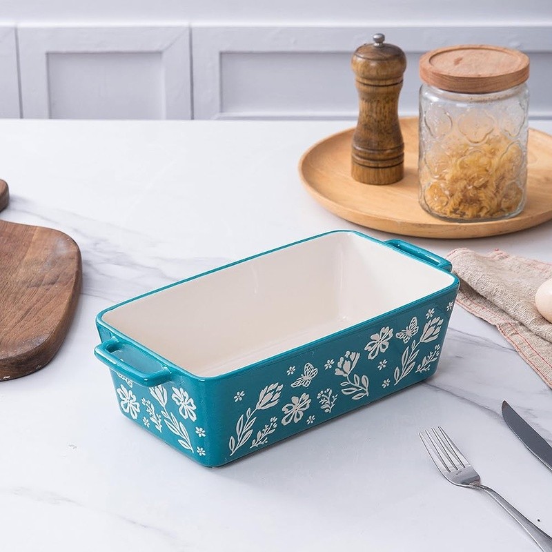 Ceramic Loaf Pan Microwave Oven Dishwasher Safe Baking Dish Multi-functional Use