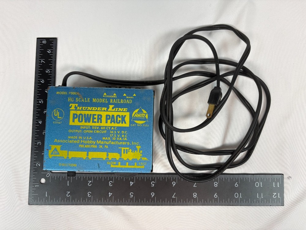 AHM Thunder Line Power Pack 70002 Transformer HO Scale Model Railroad Untested