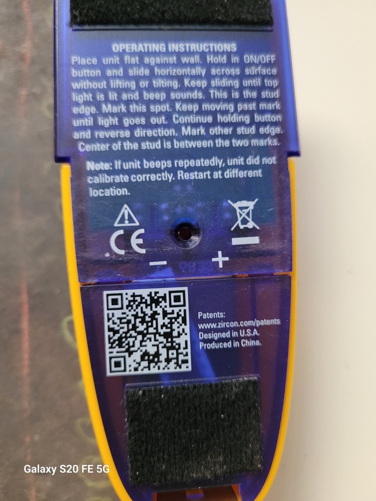 Zircon StudSensor L20 Stud Finder Scan 3/4" Depth Wood Stud Finder EDGE-QR CODE