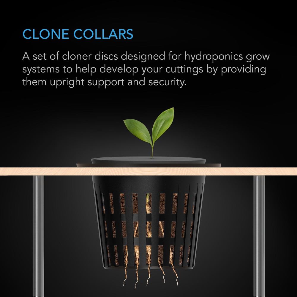 Clone Collars 4-Inch, Net Cup Inserts, 8-Spoke Design, for Hydroponics, 50-Pack