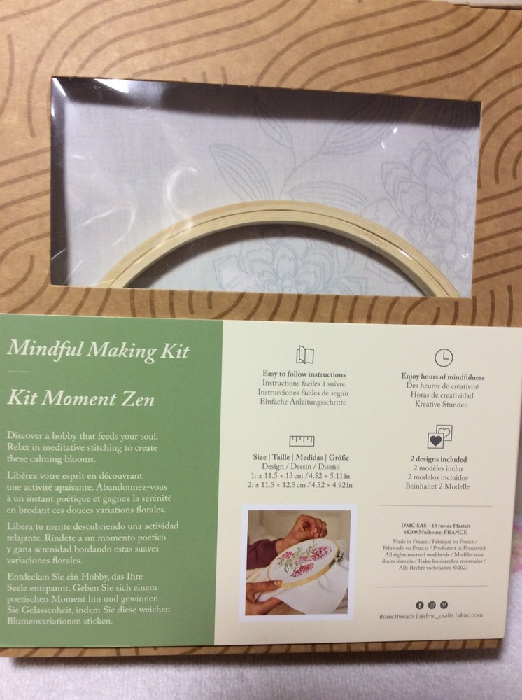 DMC Mindful Making The Calming Carnations Embroidery Duo Kit