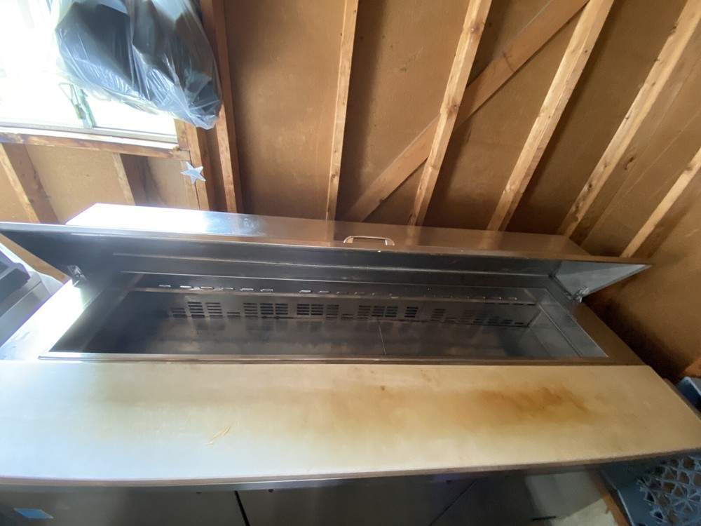 Turbo 2 piece prep table with refrigerator base!