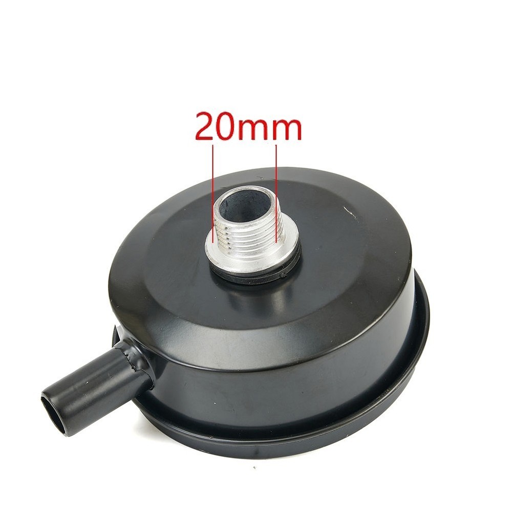 2 PCS Compressor Male Threaded 20mm Air Intake r Filter Metal Shell Black