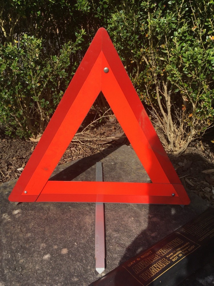 Vintage AA Heavy Duty Red Warning Triangle