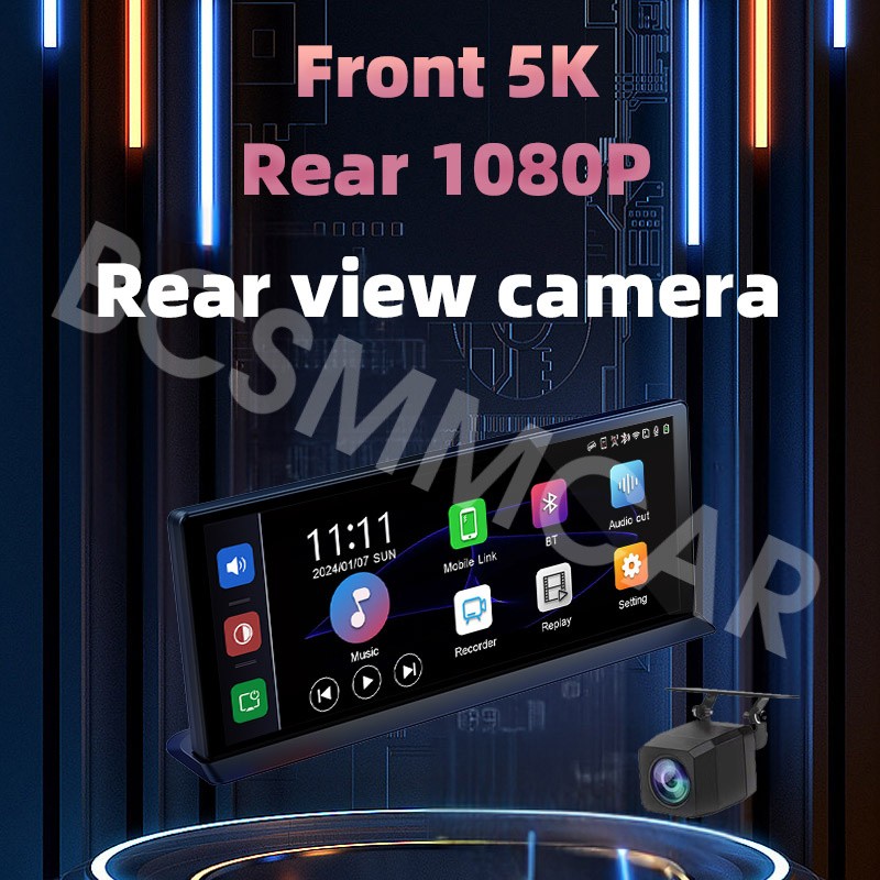 Touch Screen Car DVR Dash Cam Front Rear Cam G-sensor For Carplay Android Auto