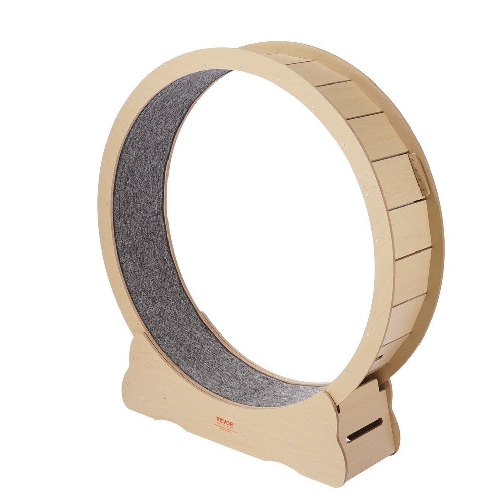 Durable 52in Cat Running Wheel Solid Wood Frame 30lb Max Minimalist Design
