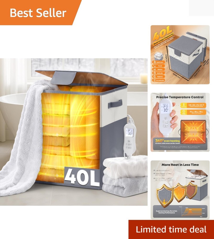 Portable Towel Warmer for Spa Bathroom Adjustable Temperature Control Gray New