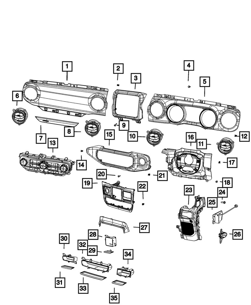 Genuine Mopar Center Stack 7EV04DX9AA