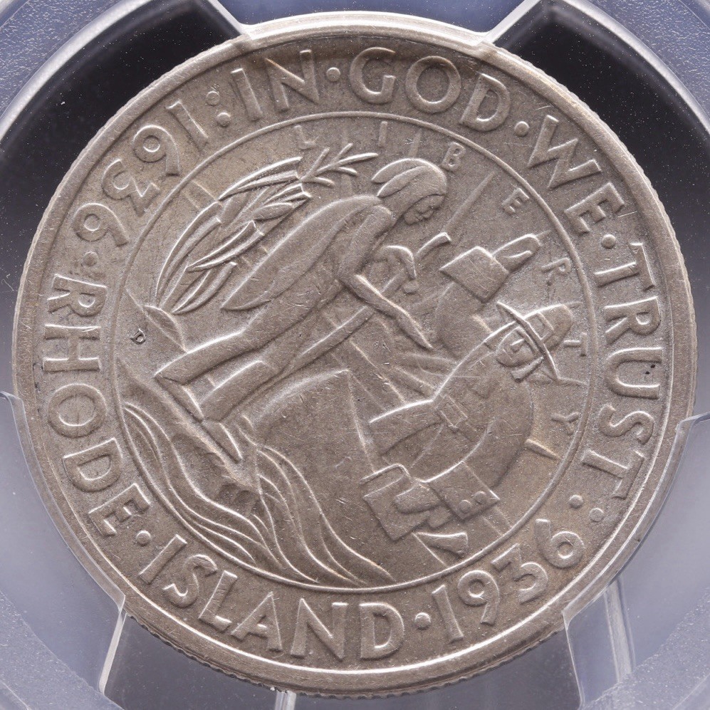1936-D Rhode Island Silver Commemorative Half Dollar • PCGS MS64
