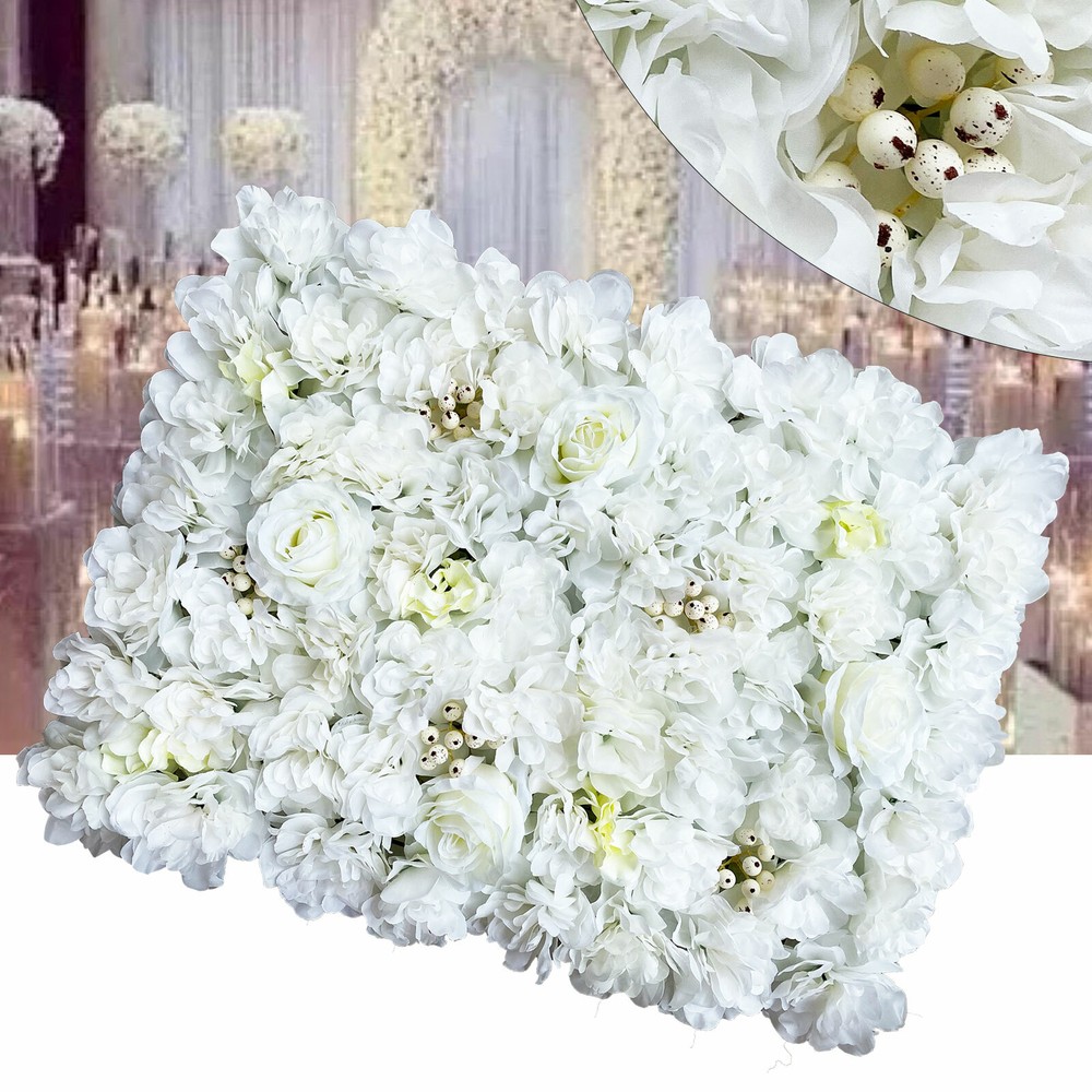 12x Artificial Flower Wall Panel Wedding Event Party Backdrop Flower Wall Panel