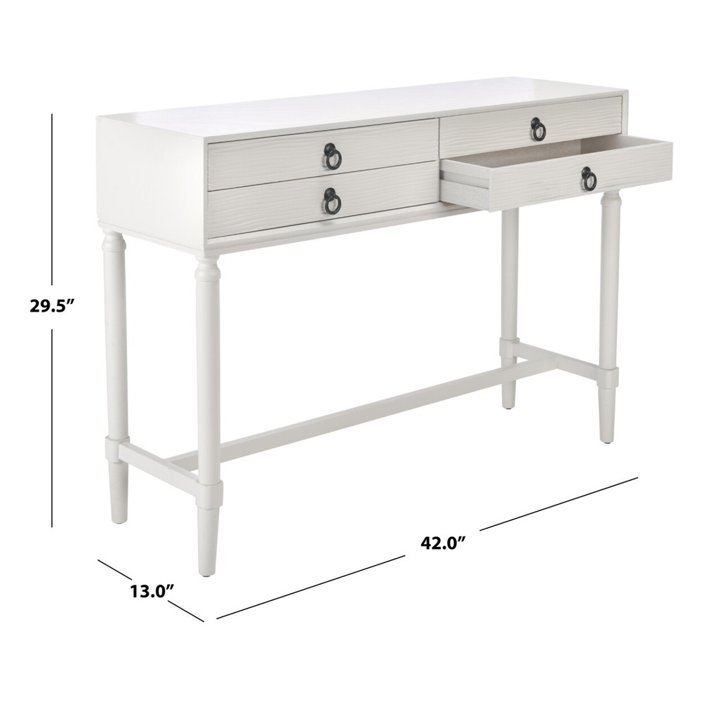 SAFAVIEH Aliyah 4-Drawer Console Table | Distressed White |