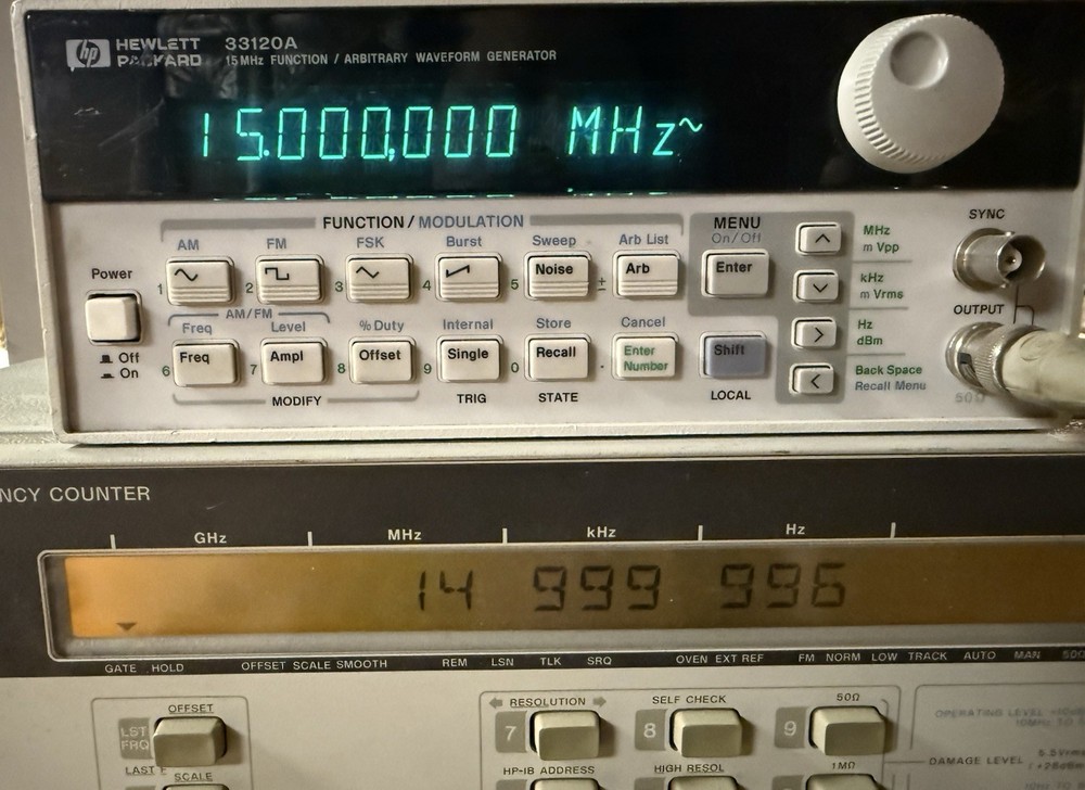 HP / Agilent 33120A 15MHz Arbitrary Waveform Generator Tested