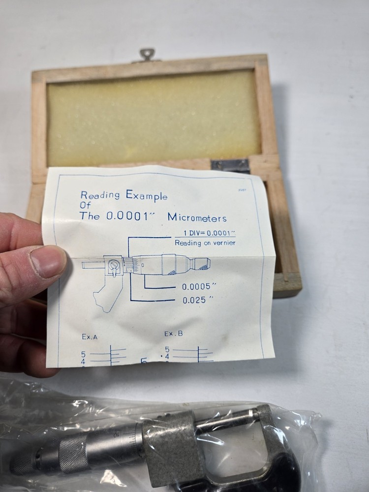 New Old Stock Micrometer 0”-1" .0001” Range