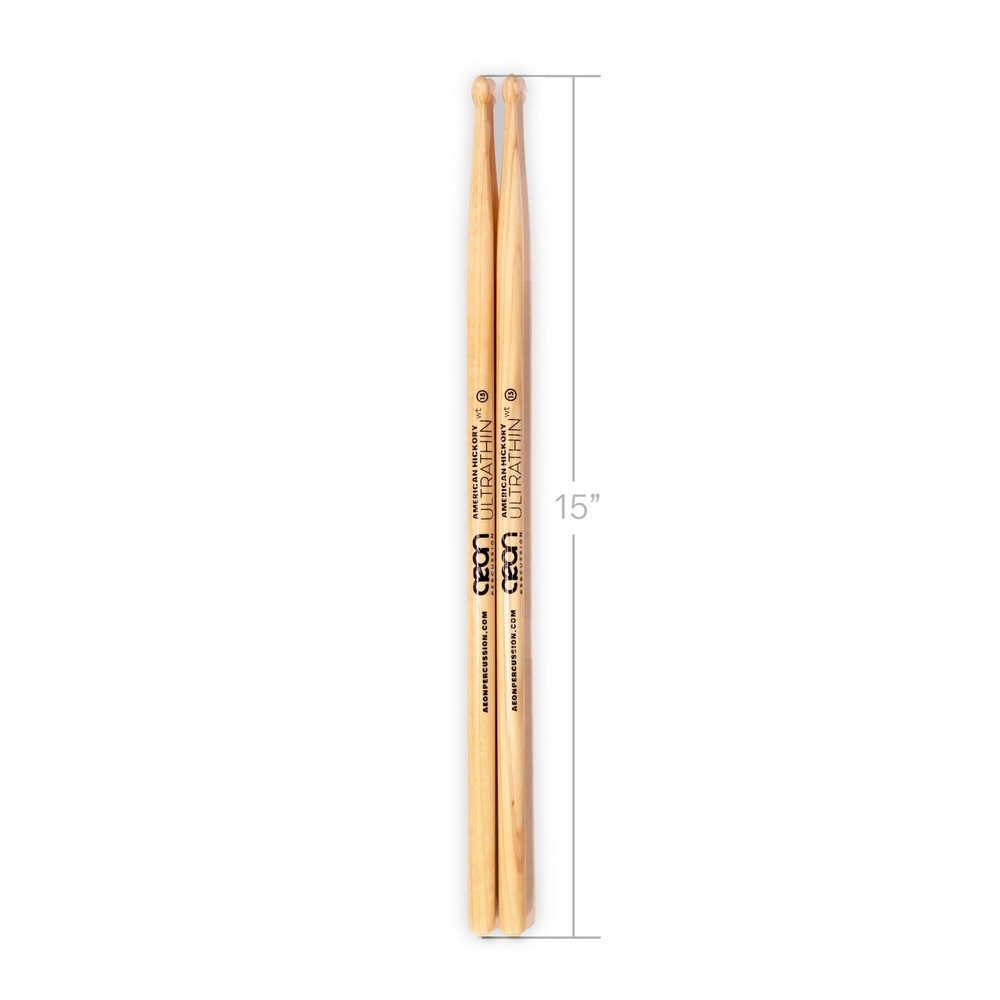 ÆON Percussion Ultrathin WT 15 Drumsticks | Thin, Light, Gloss Lacquer...