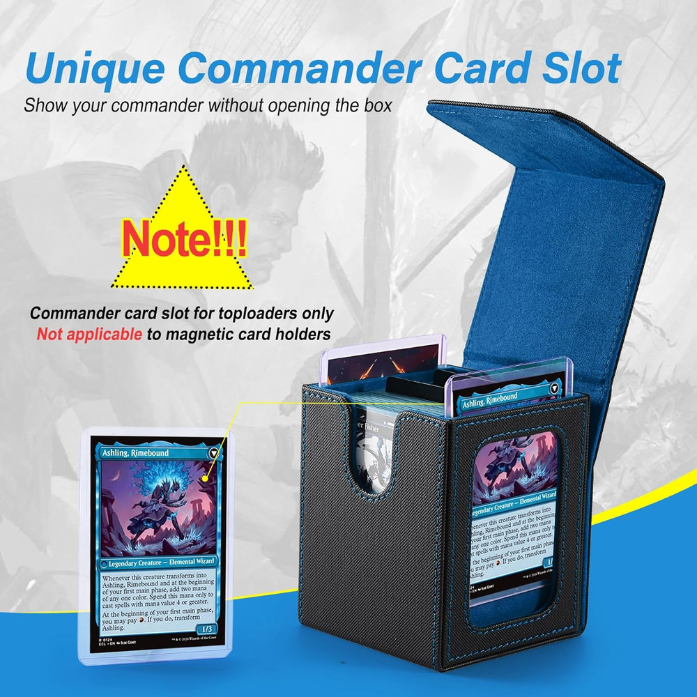 MTG Deck Box, Double Display Window MTG, Commander Deck Box Fits 120+ Single Sle