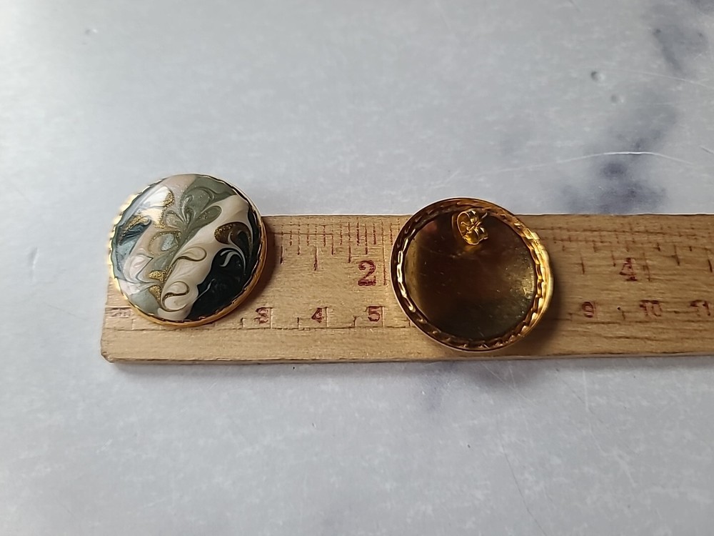 Vintage Enamel Stud Earrings Set Of Two